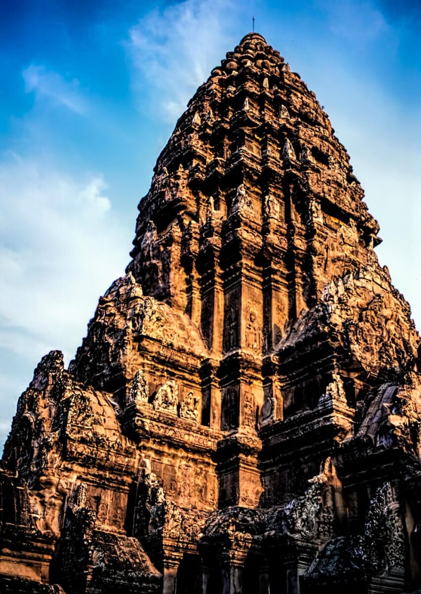 Angkor Wat, Cambodia, temple spire detail (2001)